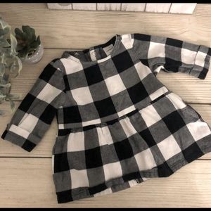 Carters black and white Buffalo check plaid top